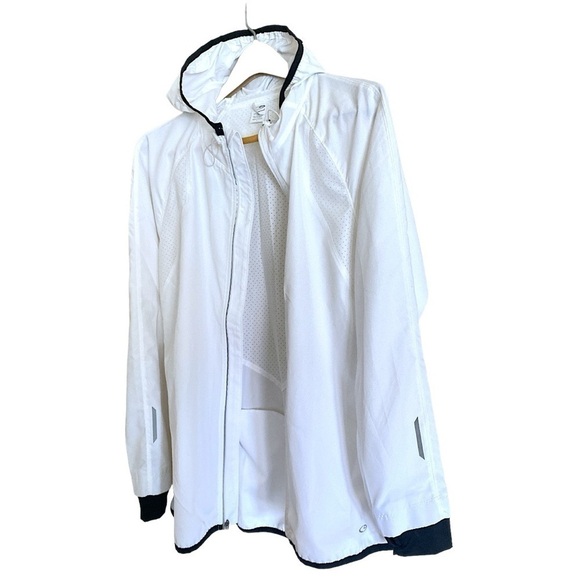 Champion Lightweight Polyester Jacket White/Black Trim Womens Size Medium ECU - Picture 11 of 12